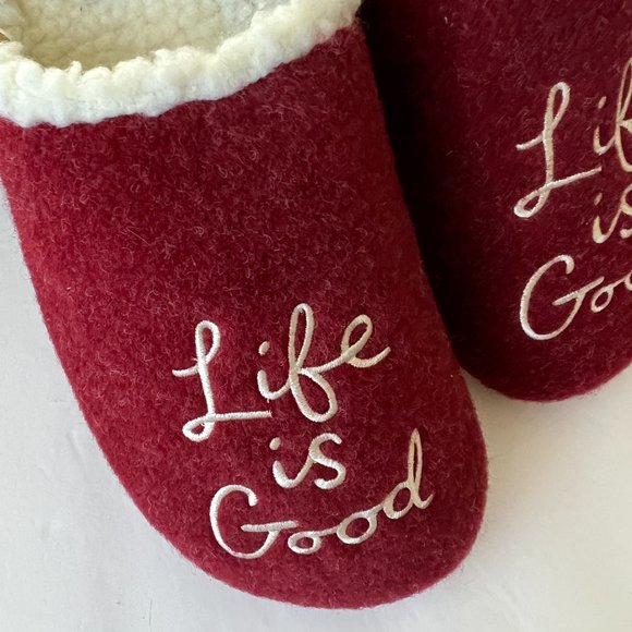LIFE IS GOOD Women's "Life is Good" Felt Cork Slippers NIB Size 10 - Picture 5 of 8